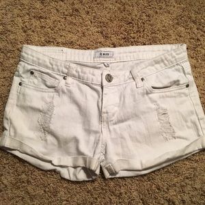 White jean shorts